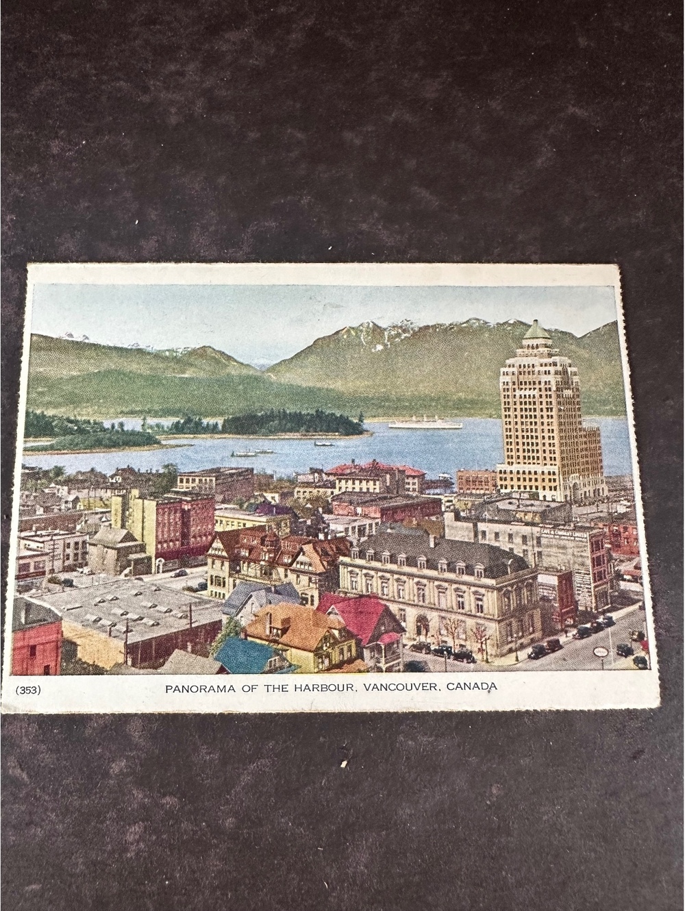 Vintage Vancouver Canada Harbour Postcard Marine Building 4 Cent Stamp